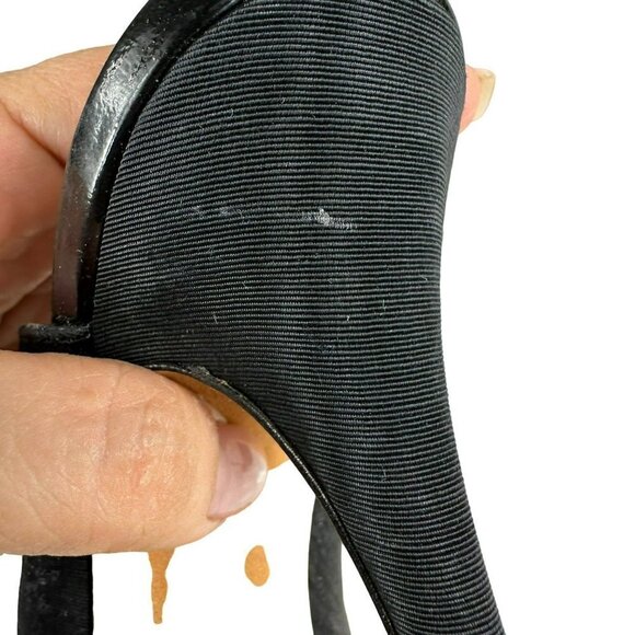 Fendi Designer Shoes Black Satin Open Toes Sandals 38.5 / 7.5 - Picture 15 of 16